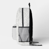 Sac À Dos Imprimé Élégant Mandala Blanc Élégant Avec Nom (Droite)
