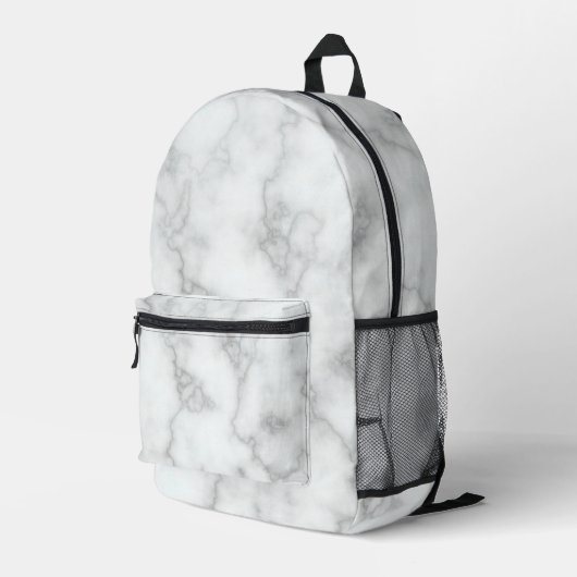 Sac À Dos Imprimé Elégant Marbre blanc Faux (Coin arrière droit)