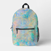 Sac À Dos Imprimé Élégant Moderne Abstrait Nom Pierre Opale Dorée (Recto)