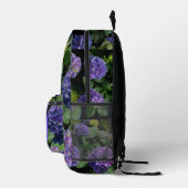 Sac À Dos Imprimé Élégant monogramme floral bleu violet vert (Droite)