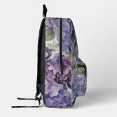 Sac À Dos Imprimé Élégant monogramme floral violet poussiéreux (Gauche)
