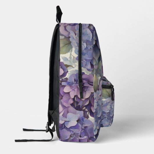 Sac À Dos Imprimé Élégant monogramme floral violet poussiéreux (Gauche)