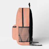 Sac À Dos Imprimé Élégant Monogramme manuscrit Nom Peach Striped (Droite)