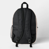 Sac À Dos Imprimé Élégant Monogramme rose pâle moderne (Verso)