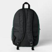 Sac À Dos Imprimé Élégant Monogramme Vert Émeraude (Verso)