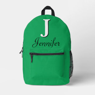Sac À Dos Imprimé Élégant Monogramme vert moderne
