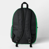 Sac À Dos Imprimé Élégant Monogramme vert moderne (Verso)