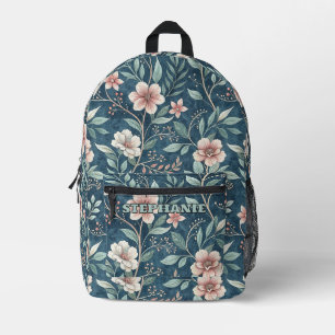 Sac À Dos Imprimé Élégant motif floral avec fleurs rose et crème