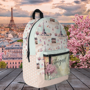 Sac À Dos Imprimé Elégant Paris France Tour Eiffel Motif français