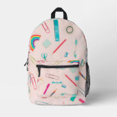 Sac À Dos Imprimé Élégant Retour à l'école Fournitures Arc-en-ciel r (Recto)
