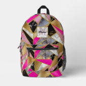 Sac À Dos Imprimé Élégant rose abstrait (Recto)