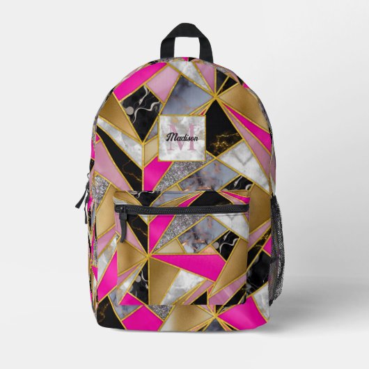 Sac À Dos Imprimé Élégant rose abstrait (Recto)