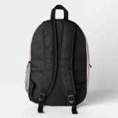 Sac À Dos Imprimé Élégant rose pâle Nom et monogramme minimaux (Verso)