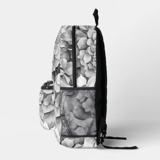 Sac À Dos Imprimé Elégante aquarelle blanche grise noire (Droite)