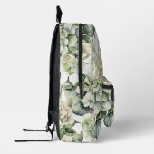Sac À Dos Imprimé Elégante aquarelle blanche vert hydrangée florale (Gauche)