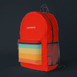 Sac À Dos Imprimé Élégante bande rouge et couleur rétro<br><div class="desc">Un élégant sac à dos à rayures rétro rouge et coloré est élégant. C'est parfait pour retourner à l'école.</div>