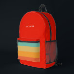 Sac À Dos Imprimé Élégante bande rouge et couleur rétro<br><div class="desc">Un élégant sac à dos à rayures rétro rouge et coloré est élégant. C'est parfait pour retourner à l'école.</div>