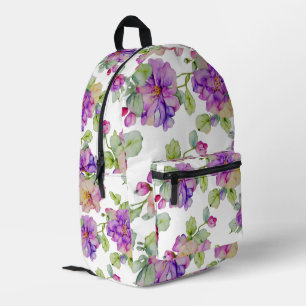 Sac À Dos Imprimé Elégante couleur rose violet aquarelle florale