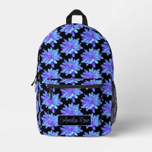 Sac À Dos Imprimé Élégante fleur florale violette bleu
