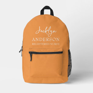 Sac À Dos Imprimé Élégante infirmière personnalisée orange