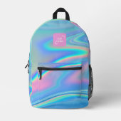 Sac À Dos Imprimé Élégante Iridescente Moderne Logo Entreprise (Recto)