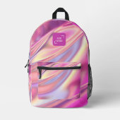 Sac À Dos Imprimé Élégante Iridescente Moderne Logo Entreprise (Recto)