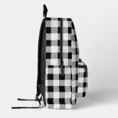 Sac À Dos Imprimé Élégante lettre en vichy blanche noire R (Gauche)