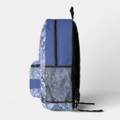 Sac À Dos Imprimé Elégante mosaïque bleue glace, coutume moderne (Droite)