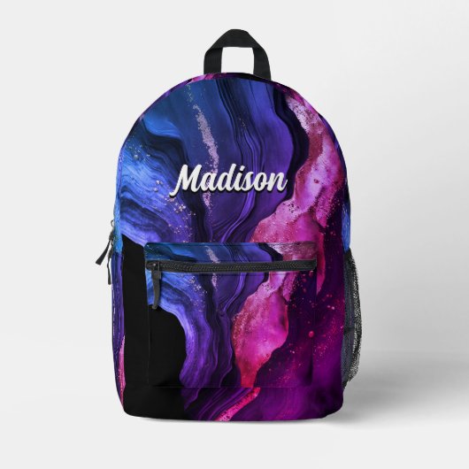 Sac À Dos Imprimé Élégante parties scintillant d'art en marbre rose (Recto)