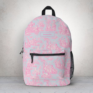Sac À Dos Imprimé Elégante toile rose vintage de jouy