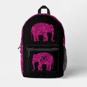 Sac À Dos Imprimé Eléphant rose brillant Monogramme personnalisé noi (Recto)