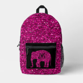 Sac À Dos Imprimé Eléphant rose brillant Monogramme personnalisé noi (Recto)
