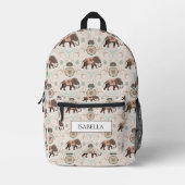 Sac À Dos Imprimé Éléphants Boho Style Inspiré d'Inde (Recto)