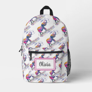 Sac À Dos Imprimé Éléphants colorés aquarelle personnalisés