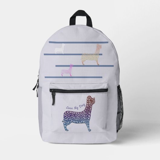 Sac À Dos Imprimé Embossed Indigo Gradient Paw Print Dog Outline (Recto)