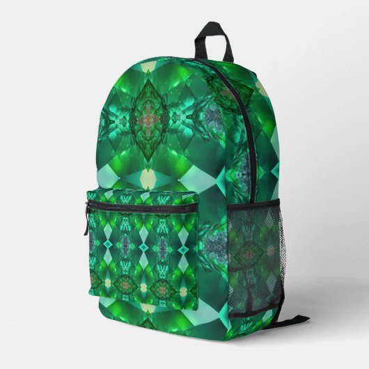 Sac À Dos Imprimé Emerald Green Gemstone Magical Mystical Trippy (Coin arrière droit)