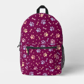 Sac À Dos Imprimé Empreinte de patte Cute Pastel (Recto)