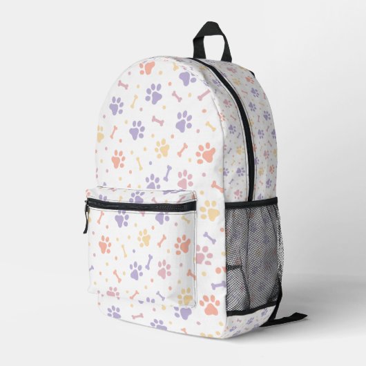 Sac À Dos Imprimé Empreinte de patte Cute Pastel (Coin arrière droit)
