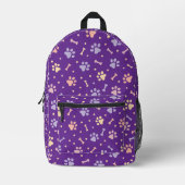 Sac à dos imprimé Empreinte de patte Pastel mignon (Recto)