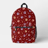 Sac à dos imprimé Empreinte de patte Pastel mignon (Recto)