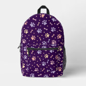 Sac à dos imprimé Empreinte de patte Pastel mignon (Recto)