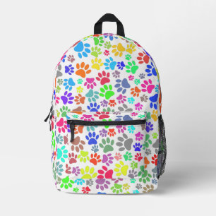 Sac À Dos Imprimé Empreintes de pattes colorés personnalisés