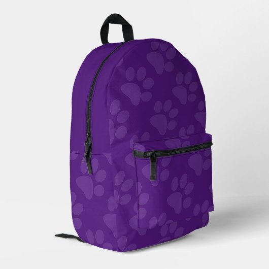 Sac À Dos Imprimé Empreintes de pattes violets (Coin arrière gauche)