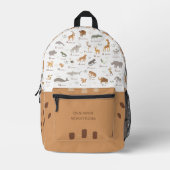 Sac À Dos Imprimé Enfants ABC Alphabet animal sauvage (Recto)