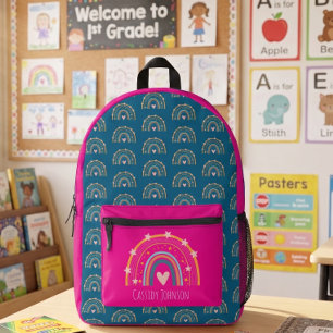 Sac À Dos Imprimé Enfants arc-en-ciel bleu et rose