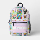 Sac À Dos Imprimé Enfants Art 25 Dessins Collage School (Recto)