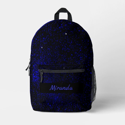 Sac À Dos Imprimé Enfants Blue Galaxy Space night Nom (Recto)