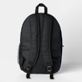 Sac À Dos Imprimé Enfants Blue Galaxy Space night Nom (Verso)