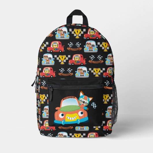 Sac À Dos Imprimé Enfants Nom Course Voiture Cute Boy Fox Race Pilot (Recto)