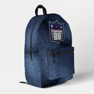 Sac À Dos Imprimé Équipe de football scintillant rouge blanc et bleu